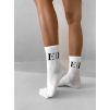 Bílé vysoké ponožky ERIKA FASHION Bolt (Veľkosť 35-38)