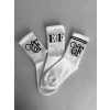 Bílé vysoké ponožky ERIKA FASHION Bolt (Veľkosť 35-38)