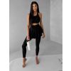 Černé jóga sportovní legíny se sukní KAVINO (Veľkosť L)