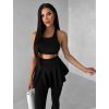 Černé jóga sportovní legíny se sukní KAVINO (Veľkosť L)
