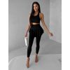 Černé jóga sportovní legíny se sukní KAVINO (Veľkosť L)