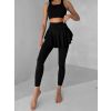 Černé jóga sportovní legíny se sukní KAVINO (Veľkosť L)
