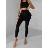 Čierne jóga športové legíny so sukňou KAVINO