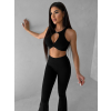 Čierne športové joga zvonové nohavice ZAHIRU