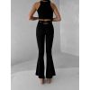Černé sportovní jóga zvonové kalhoty ZAHIRU (Veľkosť L)