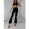 Černé sportovní jóga zvonové kalhoty ZAHIRU (Veľkosť L)