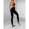Černé sportovní řasené legíny DENMARI s kapsou (Veľkosť L)