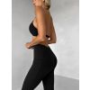 Černé sportovní řasené legíny DENMARI s kapsou (Veľkosť L)