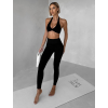 Čierne športové riasené legíny DENMARI s vreckom