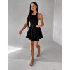 Černé tenisové krátké šaty ROUTALA (Veľkosť L)