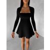 Černé tenisové vlnkované šaty RYTYLA s kraťásky (Veľkosť L)