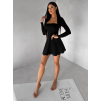 Čierne tenisové vlnkované šaty RYTYLA s kraťaskami