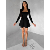 Čierne tenisové vlnkované šaty RYTYLA s kraťaskami