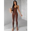 Hnědý push up sportovní overal ELANTRA (Veľkosť L)