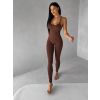 Hnědý push up sportovní overal ELANTRA (Veľkosť L)