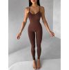 Hnědý push up sportovní overal ELANTRA (Veľkosť L)