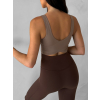 Hnědý sportovní fitness top ALIREX (Veľkosť L)