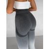 Šedé sportovní ombré legíny HIVANE s vysokým pasem (Veľkosť L)