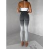 Šedé sportovní ombré legíny HIVANE s vysokým pasem (Veľkosť L)