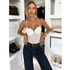 Bílé elegantní body ORRAVE na ramínka (Veľkosť M/L)
