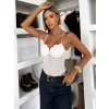 Bílé elegantní body ORRAVE na ramínka (Veľkosť M/L)