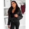 Čierna zimná bunda ZOLARI s kožúškom