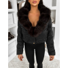 Čierna zimná bunda ZOLARI s kožúškom