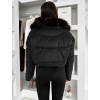 Čierna zimná bunda ZOLARI s kožúškom