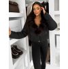 Černá zimní bunda ZOLARI s kožíškem (Veľkosť L)