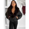 Černá zimní bunda ZOLARI s kožíškem (Veľkosť L)
