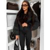 Černá zimní short bunda DRIXINA s kožíškem (Veľkosť M/L)