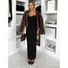 Černé dlouhé šaty LUVEORA na ramínka (Veľkosť M/L)