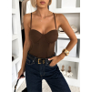 Hnědé korzetové body ZEPHIRA na ramínka (Veľkosť M/L)