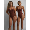 Hnědé zeštíhlující stahovací body YONDREL (Veľkosť L)