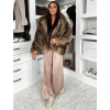 Hnědý faux fur krátký kožešinový kabátek ELUVION (Veľkosť M/L)