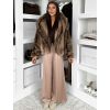 Hnědý faux fur krátký kožešinový kabátek ELUVION (Veľkosť M/L)