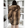 Hnedý faux fur krátky kožušinový kabátik ELUVION