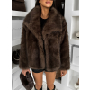 Hnedý kožušinový krátky kabátik ORVIAN