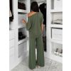 Khaki basic volný kalhotový komplet TREGOR (Veľkosť ONESIZE)