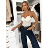 Krémové elegantní body ORRAVE na ramínka (Veľkosť M/L)