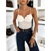 Krémové elegantní body ORRAVE na ramínka (Veľkosť M/L)