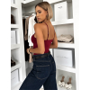 Vínové korzetové body ZEPHIRA na ramínka (Veľkosť M/L)