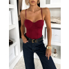 Vínové korzetové body ZEPHIRA na ramínka (Veľkosť M/L)