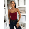 Vínové korzetové body ZEPHIRA na ramínka (Veľkosť M/L)
