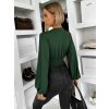 Zelený elegantní top MIRELLON s dlouhým rukávem (Veľkosť M/L)