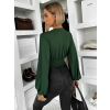 Zelený elegantný top MIRELLON s dlhým rukávom