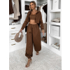 Hnedý bavlnený nohavicový komplet MOCHACA