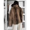 Hnedý kožušinový kabátik OSHARI