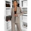 Béžový kalhotový kostým dámský oblek CARISIA (Veľkosť ONESIZE)