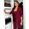 Bordó elegantní kostýmek dámský oblek CARISIA (Veľkosť ONESIZE)